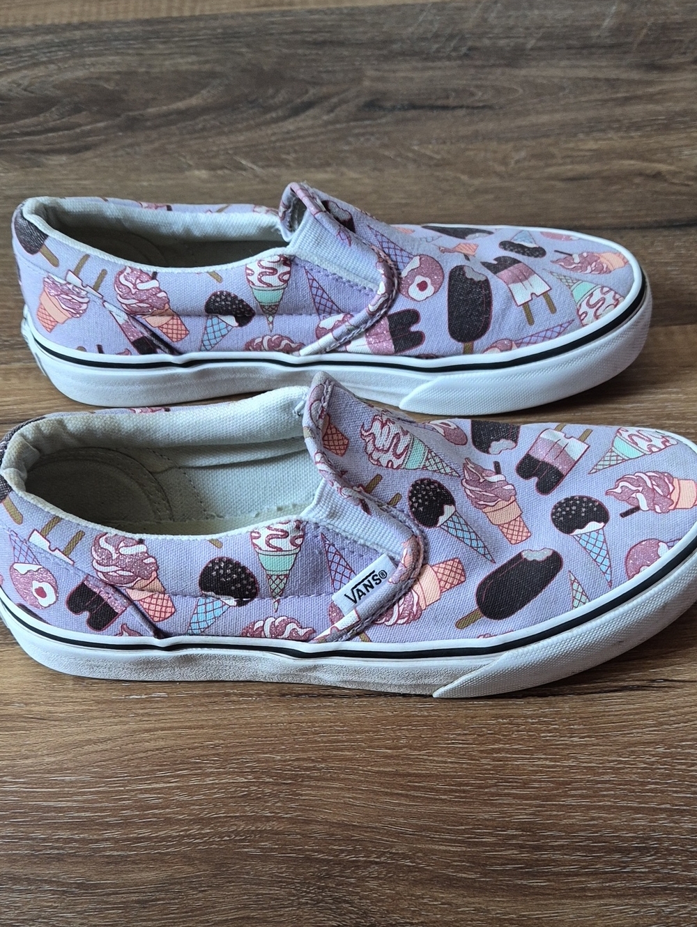 Vans Classic Slip On Glitter Ice Cream Popsicle Sweet Treats Lilac Youth 4